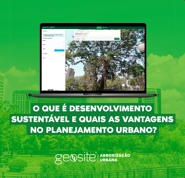 desenvolvimento sustentável: o fundo verde com o nome do título do blog na cor branca.