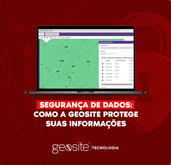 Segurança de Dados: fundo vermelho com o nome do título do blog na cor branca.