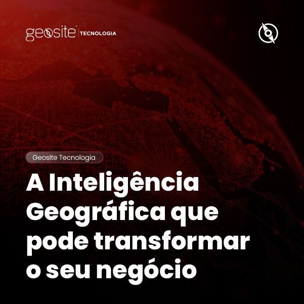 fundo vermelho na core do geosite telecom com os escritos: "a inteligência geográfica que pode transformar seu negócio"